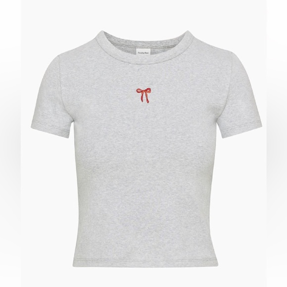 Sunday Best Besthug Little Ribbed T-Shirt, size L, Heather Chrome/Bow - Picture 2 of 7